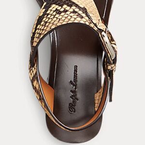 Ralph Lauren Pre Fall ‘21 Wellington Collection Julie Tan Snakeskin Thong Sandal
